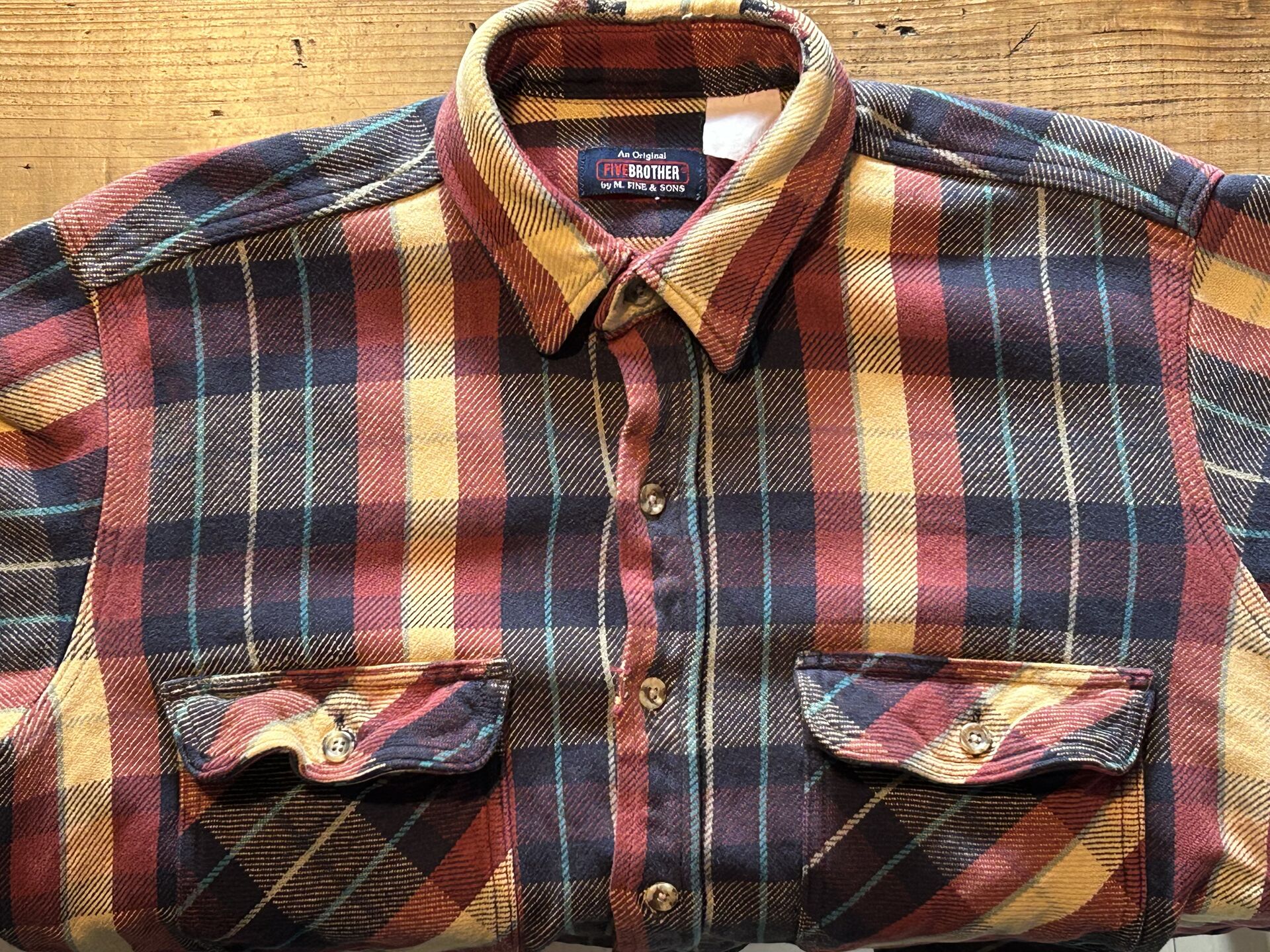 ★SEARSシアーズヴィンテージオンブレシャツ赤黒ＸＬ★ピルグリムペニーズタウンクラフトＵＳＡ製アメリカ製★古着屋オクトパスホールド★