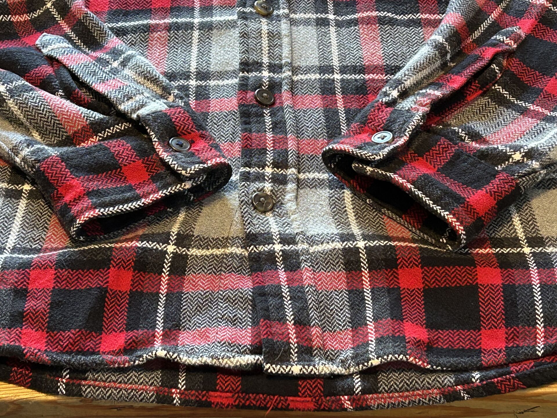 ★SEARSシアーズヴィンテージオンブレシャツ赤黒ＸＬ★ピルグリムペニーズタウンクラフトＵＳＡ製アメリカ製★古着屋オクトパスホールド★