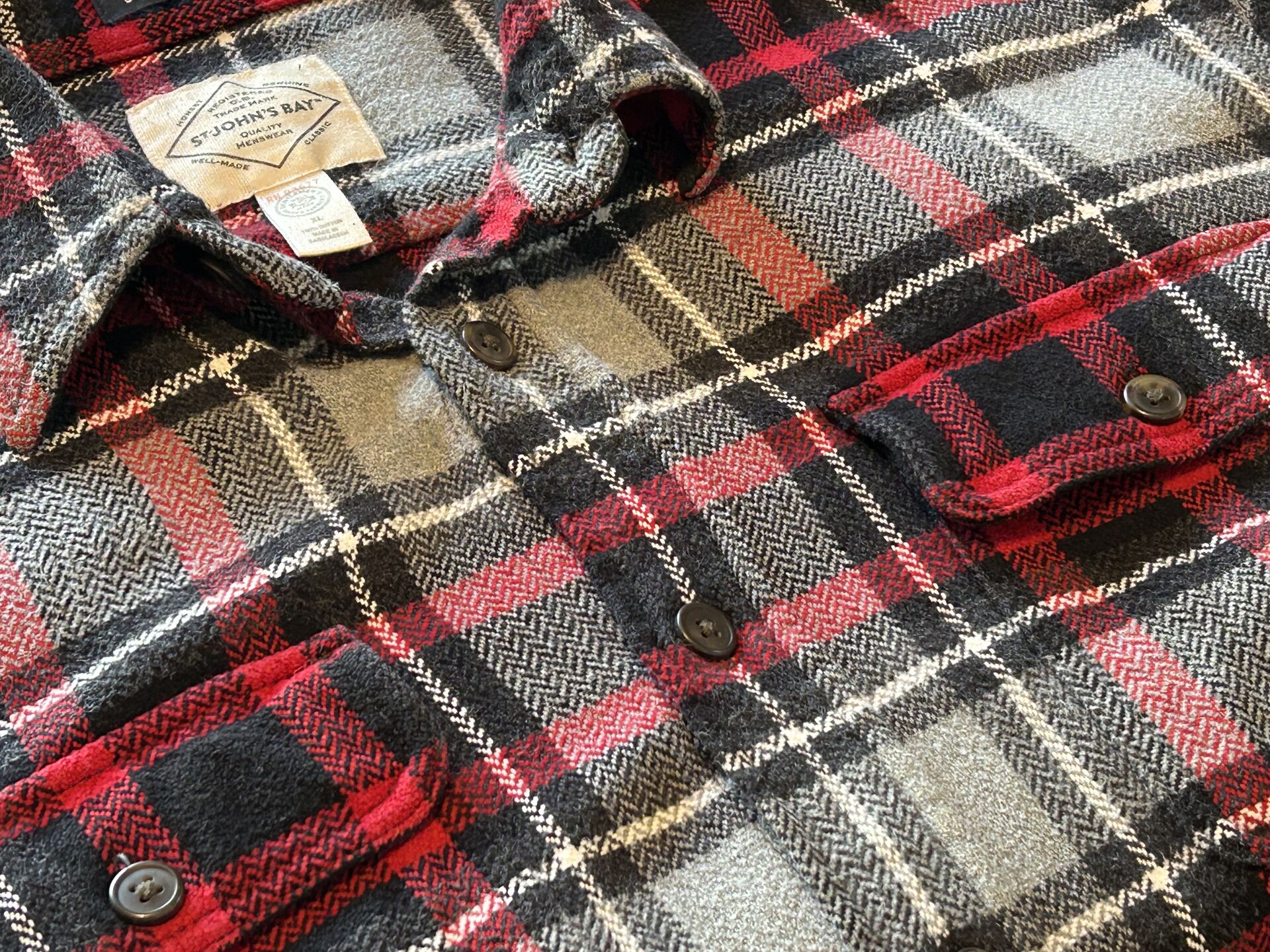 ★SEARSシアーズヴィンテージオンブレシャツ赤黒ＸＬ★ピルグリムペニーズタウンクラフトＵＳＡ製アメリカ製★古着屋オクトパスホールド★