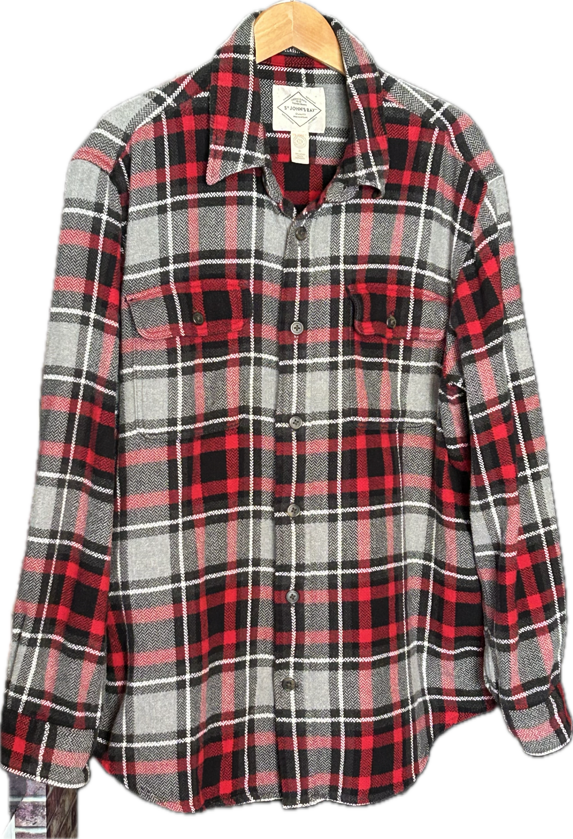 ★SEARSシアーズヴィンテージオンブレシャツ赤黒ＸＬ★ピルグリムペニーズタウンクラフトＵＳＡ製アメリカ製★古着屋オクトパスホールド★